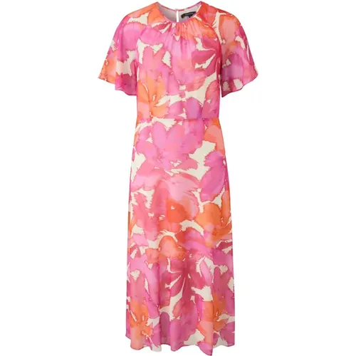 Midi Kleid mit All-over-Print , Damen, Größe: XL - comma - Modalova