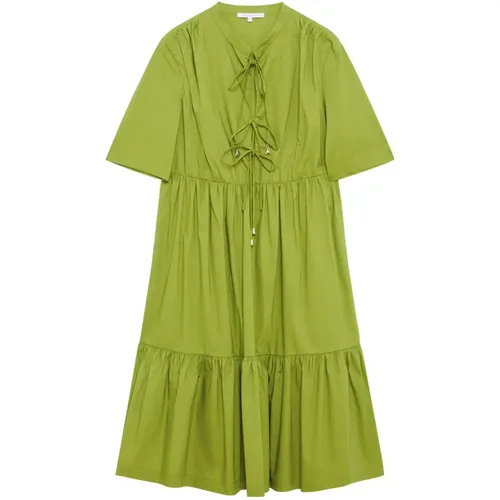 Ausgestelltes Midi-Kleid mit Mandarin-Kragen , Damen, Größe: 2XS - PATRIZIA PEPE - Modalova