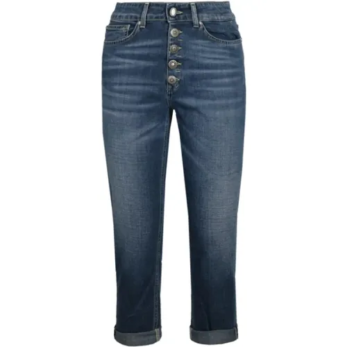 Denim Jeans with Button Closure , female, Sizes: W25, W27, W26, W24, W29, W28, W30 - Dondup - Modalova