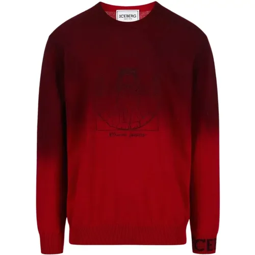 Verlaufend roter Wollpullover - Iceberg - Modalova