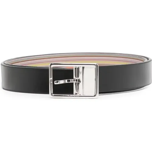 Artist Stripe Leather Belt , male, Sizes: ONE SIZE - Paul Smith - Modalova