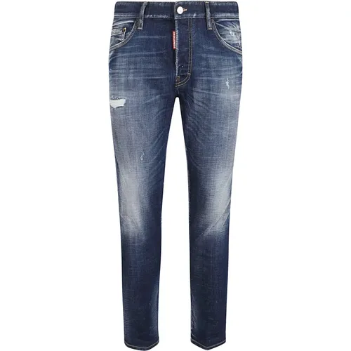 Jeans with Leather Applications , male, Sizes: S, 2XL - Dsquared2 - Modalova