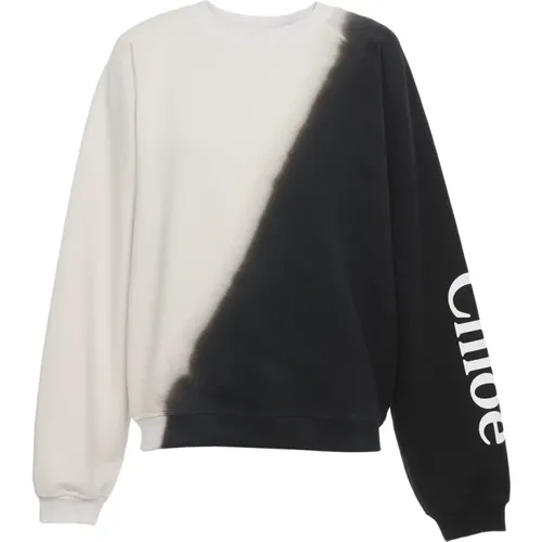 Trendy Sweater with Oversized Logo Print , female, Sizes: XS - Chloé - Modalova