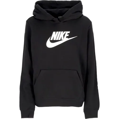 Sportswear Club Fleece Hoodie Schwarz/Weiß , Damen, Größe: S - Nike - Modalova