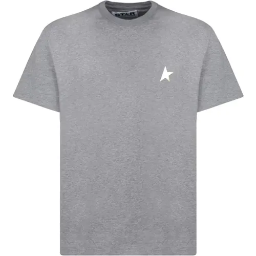 Mélange Grey Gold Star T-Shirt , male, Sizes: M, S - Golden Goose - Modalova