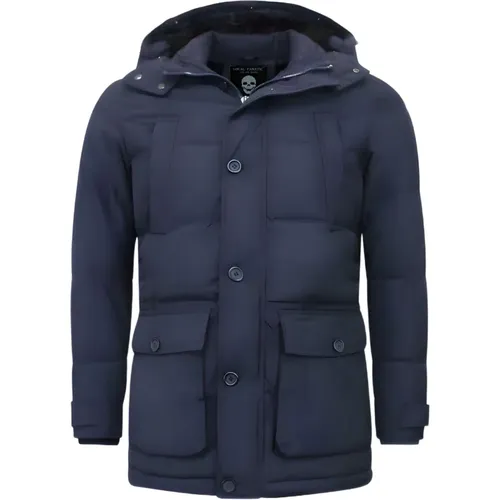 Long Men Puffer Jacket , male, Sizes: S, L, M, XL, 2XL - Enos - Modalova