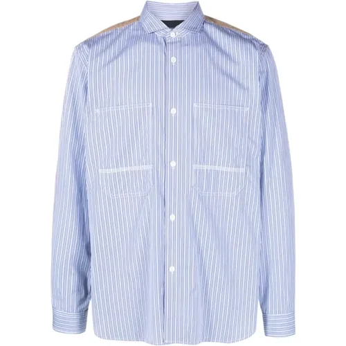 Check Print Panelled Buttoned Shirt , male, Sizes: L - Junya Watanabe - Modalova