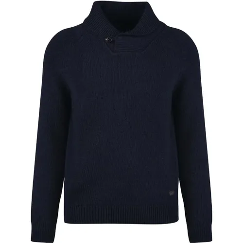 Navy Shawl Kragen Sweatshirt , Herren, Größe: M - Barbour - Modalova