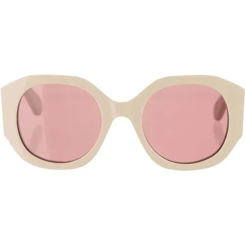 Naomy Round Sunglasses Ivory Burgundy , female, Sizes: ONE SIZE - Chloé - Modalova