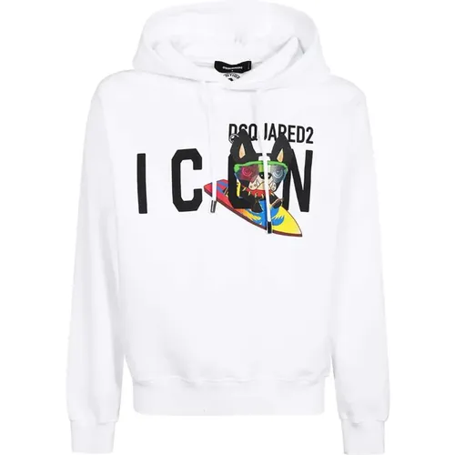 Hooded Sweatshirt - Regular Fit - Suitable for Cold Weather - 100% Cotton , male, Sizes: XL, 2XL, M, S - Dsquared2 - Modalova