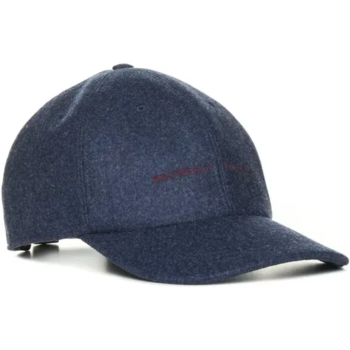 Blaue Logo-bestickte Baseballkappe - BRUNELLO CUCINELLI - Modalova