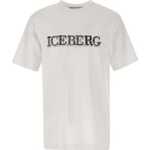 Herren Weißes Logo T-Shirt Iceberg - Iceberg - Modalova
