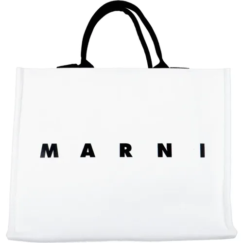 Modern Cotton Tote Bag , male, Sizes: ONE SIZE - Marni - Modalova