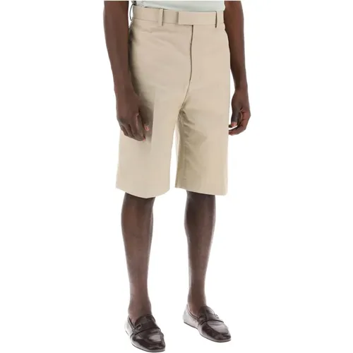 Tailored canvas bermuda shorts , male, Sizes: L, M - Salvatore Ferragamo - Modalova