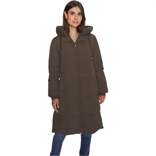 Long Down Coat with Hood , female, Sizes: XS, S - MOS MOSH - Modalova