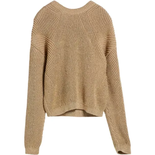 Goldene Sweaters im Studio-Stil , Damen, Größe: M - Max Mara Studio - Modalova