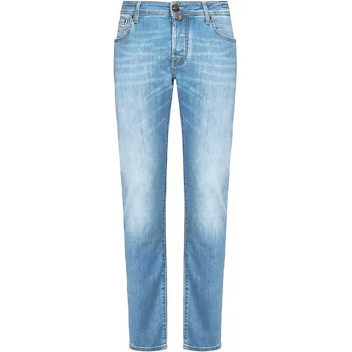 Slim-Fit Faded Stretch Jeans , Herren, Größe: W37 - Jacob Cohën - Modalova