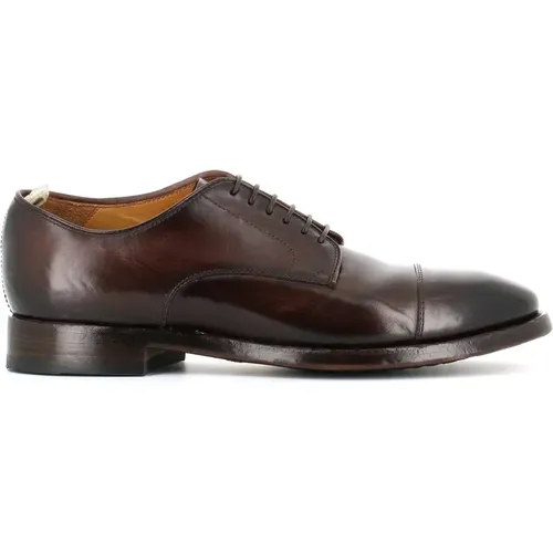 Ebony Leder Derby Flache Schuhe , Herren, Größe: 43 1/2 EU - Officine Creative - Modalova