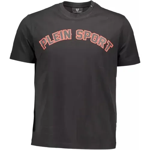 Schwarzes Baumwoll-T-Shirt mit Druck - Plein Sport - Modalova