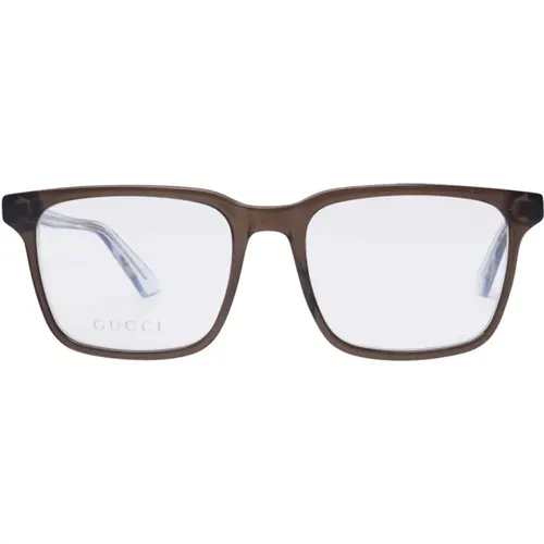 Herrenbrillen aus transparentem braunem Acetat - Gucci - Modalova