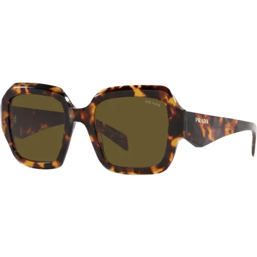 Tortoise Sunglasses Dark , female, Sizes: 53 MM - Prada - Modalova