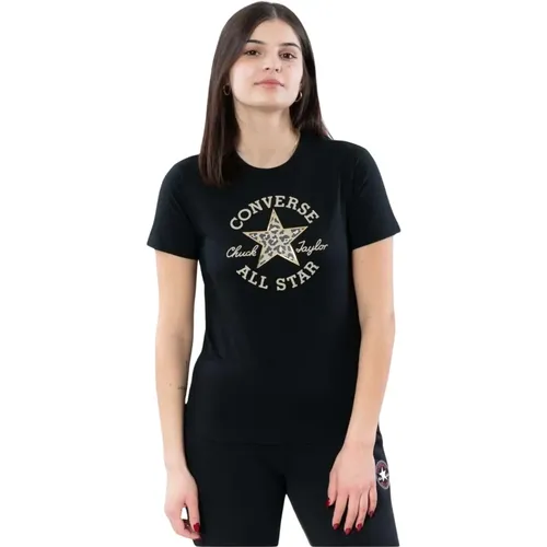 Chuck Patch Leopard Infill TEE T-shirt , Damen, Größe: M - Converse - Modalova