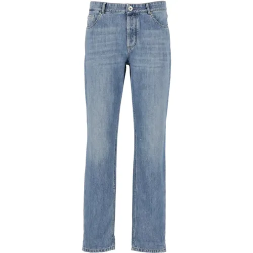 Cotton Jeans with Embroidered Logo , male, Sizes: XL - BRUNELLO CUCINELLI - Modalova