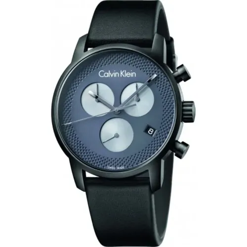 Modern Quartz Watch with Stainless Steel Case and Leather Strap , female, Sizes: ONE SIZE - Calvin Klein - Modalova