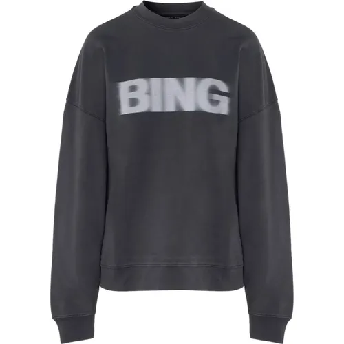 Schwarzer Blur Sweatshirt A-08-10132 , Damen, Größe: L - Anine Bing - Modalova