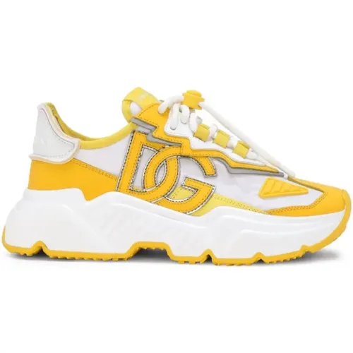 Chunky Sneakers in Canary /White , female, Sizes: 3 1/2 UK, 5 1/2 UK, 6 1/2 UK, 3 UK, 6 UK, 7 1/2 UK, 7 UK, 4 UK - Dolce & Gabbana - Modalova