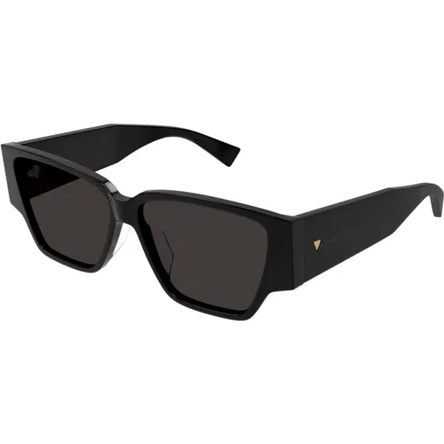 Schwarz/Graue Sonnenbrille Bv1285S , Damen, Größe: 57 MM - Bottega Veneta - Modalova