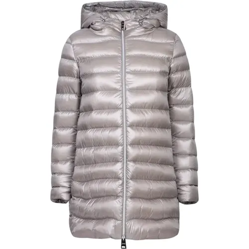 Graue Steppkapuzen-Winterjacke , Damen, Größe: 2XL - Herno - Modalova