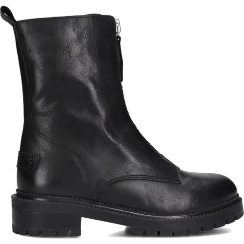 Zipa Leder Stiefeletten Schwarz , Damen, Größe: 37 EU - Shabbies - Modalova