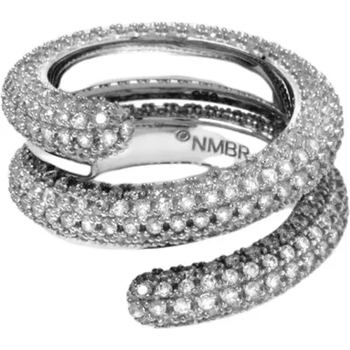 Glitzernder Twisted Silber Pave Ring , Damen, Größe: 50 MM - Numbering - Modalova