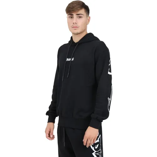 Schwarzer Kapuzenpullover mit Logoaufdruck , Herren, Größe: M - Disclaimer - Modalova