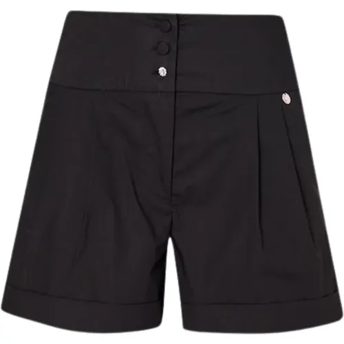 Shorts mit Schmuckknopf und hoher Taille,High Waist Jewel Button Shorts - Liu Jo - Modalova