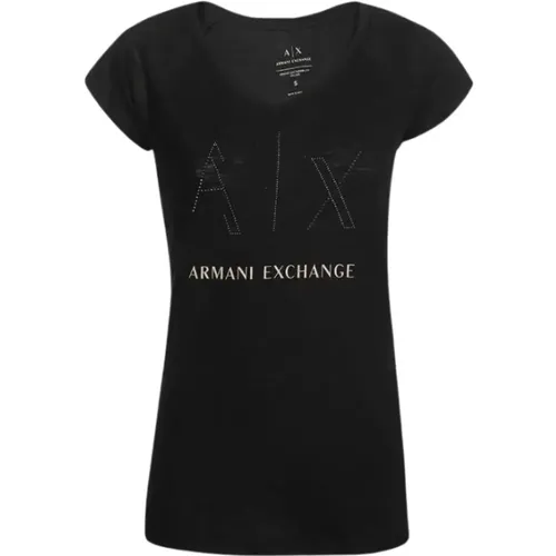 Basic T-Shirt , female, Sizes: S, M - Armani Exchange - Modalova