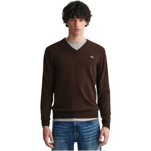 Ultra Fine Wool V-Neck Sweater , male, Sizes: 2XL, M, L, XL - Gant - Modalova