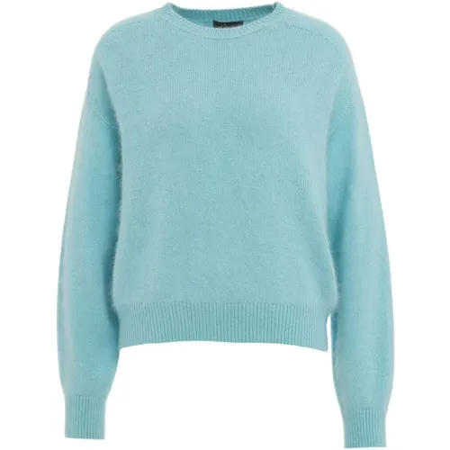 Angora Ribbed Crew Neck Pullover Oversize - Roberto Collina - Modalova