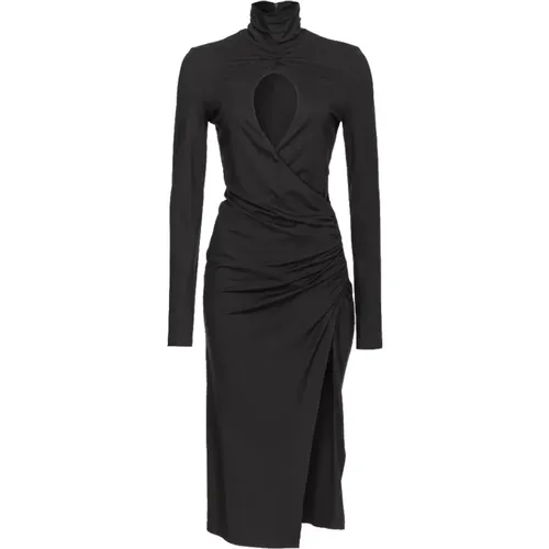 Schwarzes Alpha Polo Neck Kleid , Damen, Größe: L - pinko - Modalova