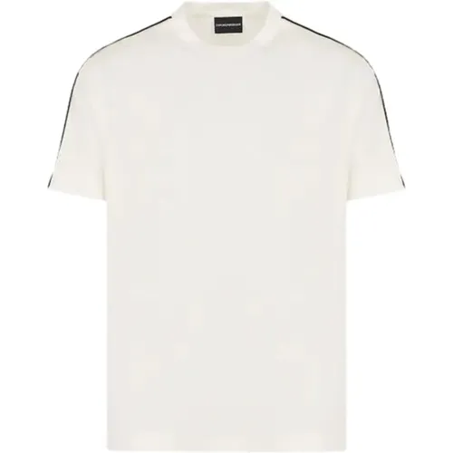 Men's Logo Tape Embossed T-shirt , male, Sizes: L, XL, M - Emporio Armani - Modalova