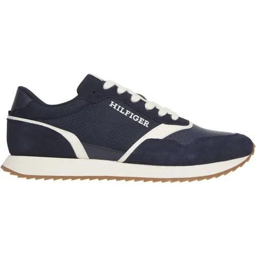 Blaue Mix Freizeitsneaker , Herren, Größe: 43 EU - Tommy Hilfiger - Modalova