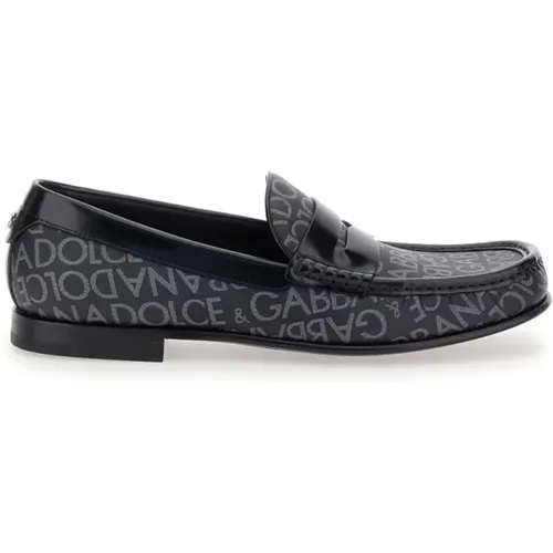 Schwarze flache Schuhe City Blanco Loafer , Herren, Größe: 41 1/2 EU - Dolce & Gabbana - Modalova