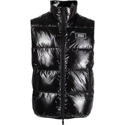 Schwarze Gilet Weste für Männer , Herren, Größe: S - Dsquared2 - Modalova