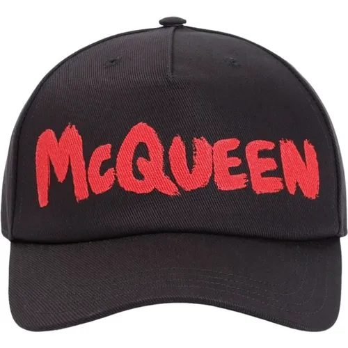 Graffiti Red Hat New Style , male, Sizes: L, M - alexander mcqueen - Modalova