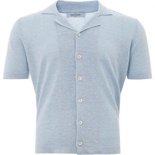 Linen Half Sleeve Shirt , male, Sizes: L - Gran Sasso - Modalova