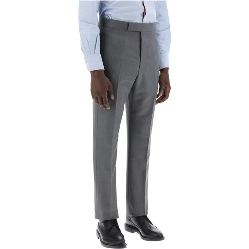 Classic Twill Trousers with Sartorial Details , male, Sizes: M, S - Thom Browne - Modalova