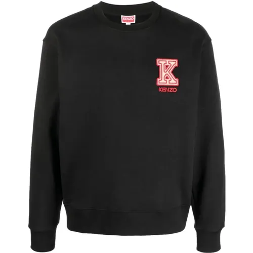 Schwarze Logo-Patch Sweaters , Herren, Größe: XL - Kenzo - Modalova