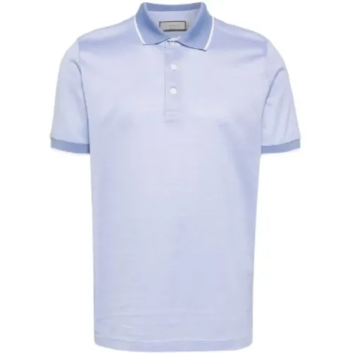 Hellblaues Polo Shirt , Herren, Größe: 2XL - Canali - Modalova