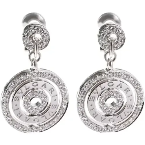 Pre-owned White Gold earrings , female, Sizes: ONE SIZE - Bvlgari Vintage - Modalova